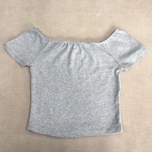 forever 21 gray crop top, off the shoulder